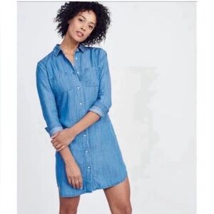 NWOT UNTUCKit Maraska Chambray Blue Tencel Button Down Shirt Dress
